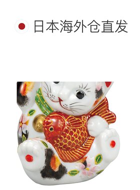 日本直邮九谷烧3.8号 大招财猫 三毛盛（装饰护身符招财猫人气礼