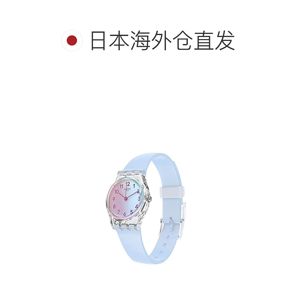 日本直购SWATCH斯沃琪女士蓝色经典简约手表 LK396简约时尚-图1