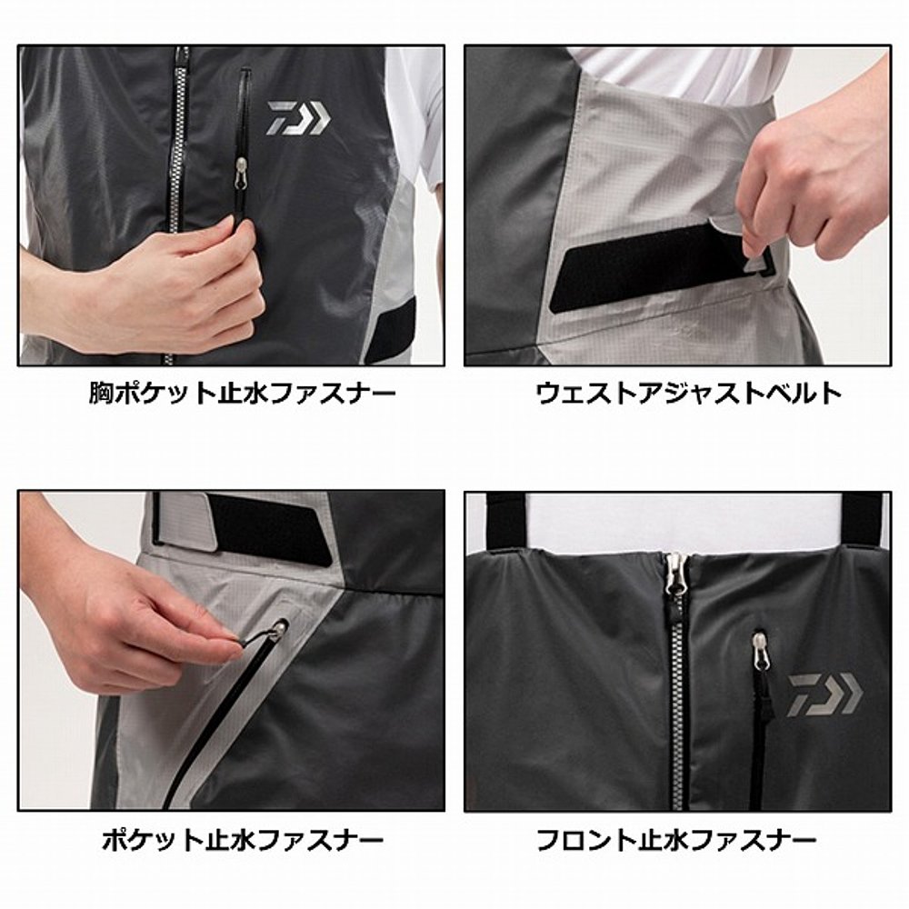 日本直邮Daiwa Rainwear DR-2623P Strum 背带裤潮灰色 M - 图2