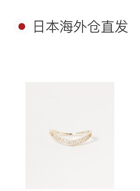 1h可退 日本直邮agete 阿卡朵 agete 女士K10钻石戒指 线条简洁