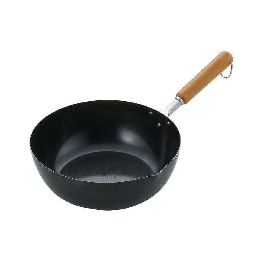 【日本直邮】Yoshikawa吉川 天妇罗锅 3808777兼用炒锅24cm黑色 - 图0