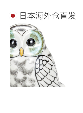 日本直邮九谷烧礼品包装 3.2 号猫头鹰 白色摆设护身符猫头鹰礼物