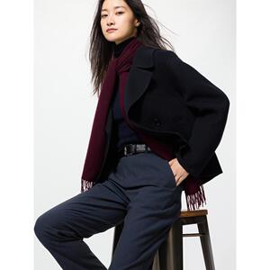 日潮跑腿UNIQLO优衣库 时尚九分裤/条纹/长款阔腿裤 休闲裤482169