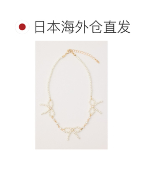 日本直邮rienda 女士 丝带设计仿珍珠项链 110JA3560751