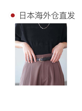日本直邮男士皮带 黑色 金色扣环 皮革简约细腰带腰带