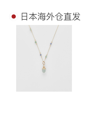 日本直邮agete 阿卡朵 女士 K5/K10多色宝石项链（含可拆卸绿水晶
