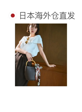 日本直邮23区 意境花卉丝绸围巾 浅绿色系