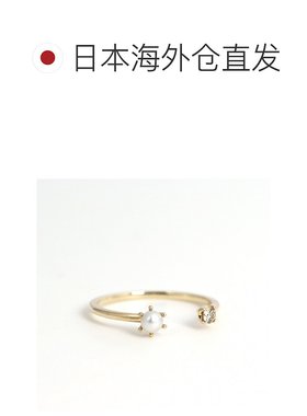 1h可退 日本直邮cui-cui 淡水珍珠 洋香钻 戒指 K10YG 754543钻戒