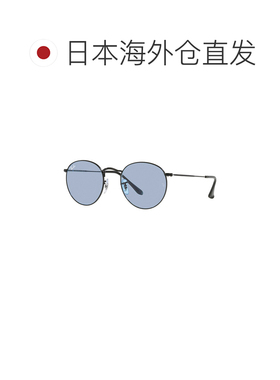 日本直邮雷朋圆形金属太阳镜Ray-Ban RB3447 002 / 64黑色/蓝灰色