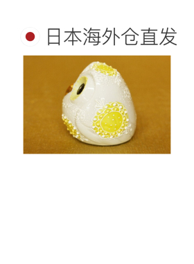 日本直邮九谷烧礼品包装2号 猫头鹰 白色 摆件 吉祥物