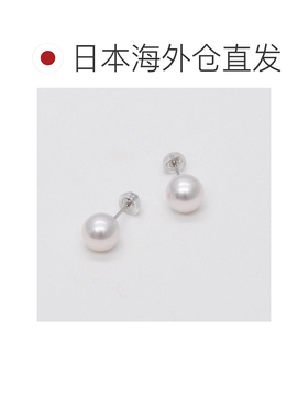 日本直邮7.5毫米直通式Akoya Pearl耳环宇和岛珍珠金色和白金适合