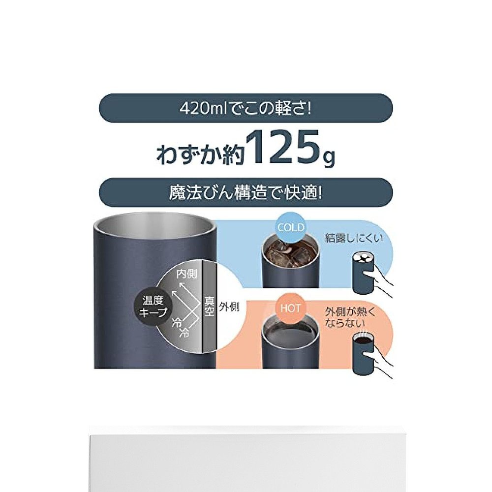 【日本直邮】Thermos膳魔师 真空隔热杯 420ml 金属黑色 JDW-420C - 图3