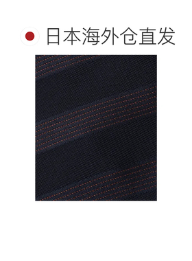 日本直邮SHIPS Errico Formicola 真丝提花细条纹领带 海军蓝
