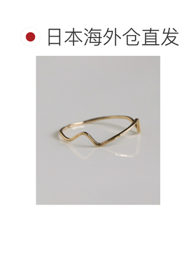 日本直邮cui-cui 男女同款 K10黄金质感不规则纹理细圈戒指 75669