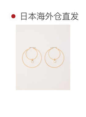 日本直邮SLY 女士 双层圆环耳环 宝石点缀 030JA4【付后1h可退】
