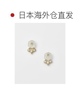 日本直邮agete 阿卡朵 女士 K10金镶月光石耳钉 1【付后1h可退】