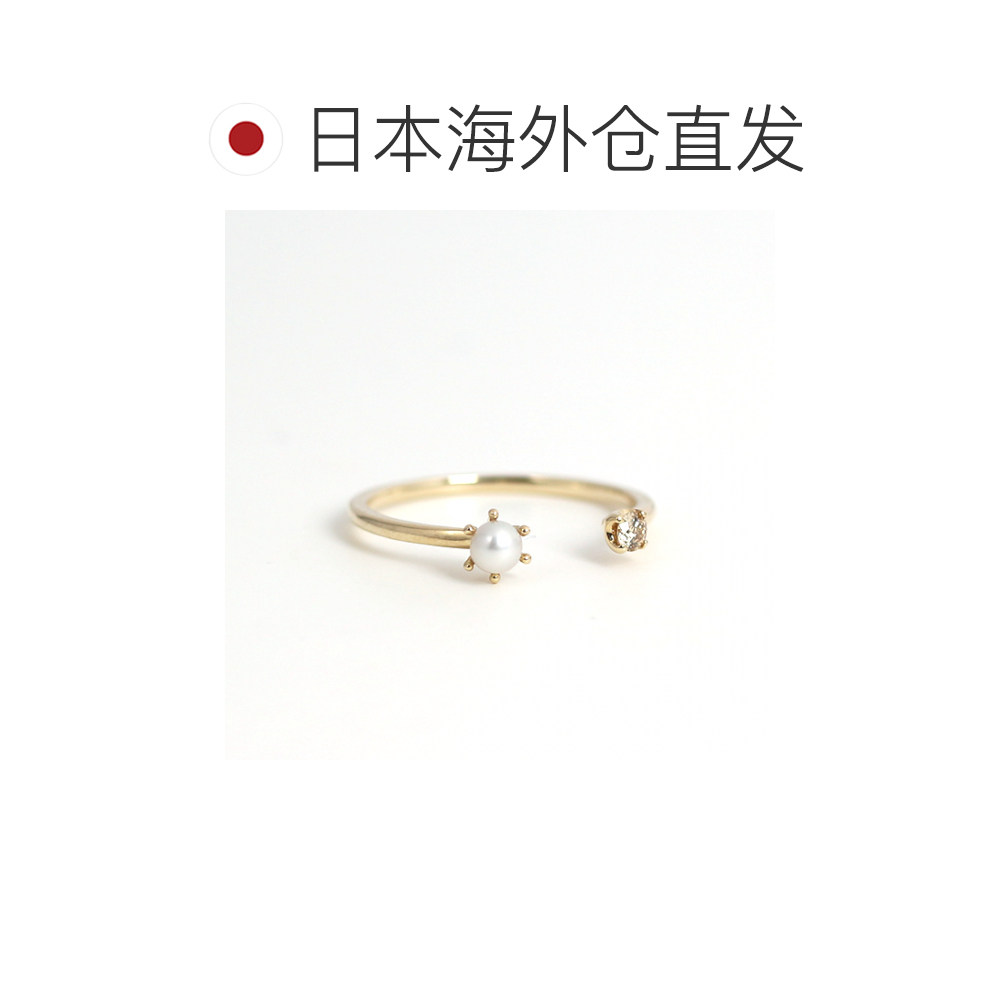 1 hour refundable Japan direct mail cui-cui Freshwater Pearl Fragrant Diamond Ring K10YG 754543 Diamond Ring