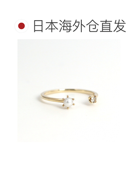 1h可退 日本直邮cui-cui 淡水珍珠 洋香钻 戒指 K10YG 754543钻戒