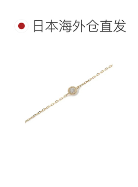日本直邮agete  女士K18钻石手链 简约设计 高级感十足 适合各种
