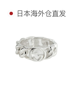 日本直邮Gucci 男女戒指互扣式尺寸 21带品牌标志银色843627J8400
