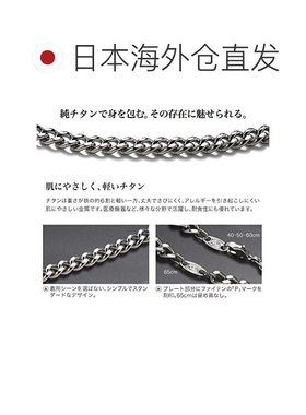 日本直邮Phiten法藤钛项链吊坠银色不锈钢质感时尚潮流百搭65配饰