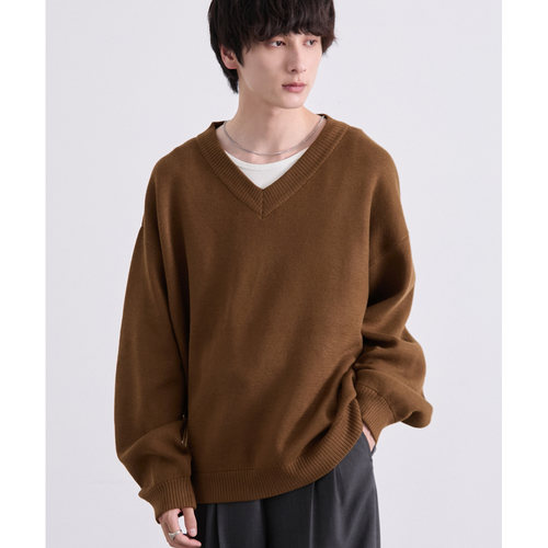 日本直邮EMMA CLOTHES 男女同款 米兰罗纹V领针织【付后1h可退】 - 图0