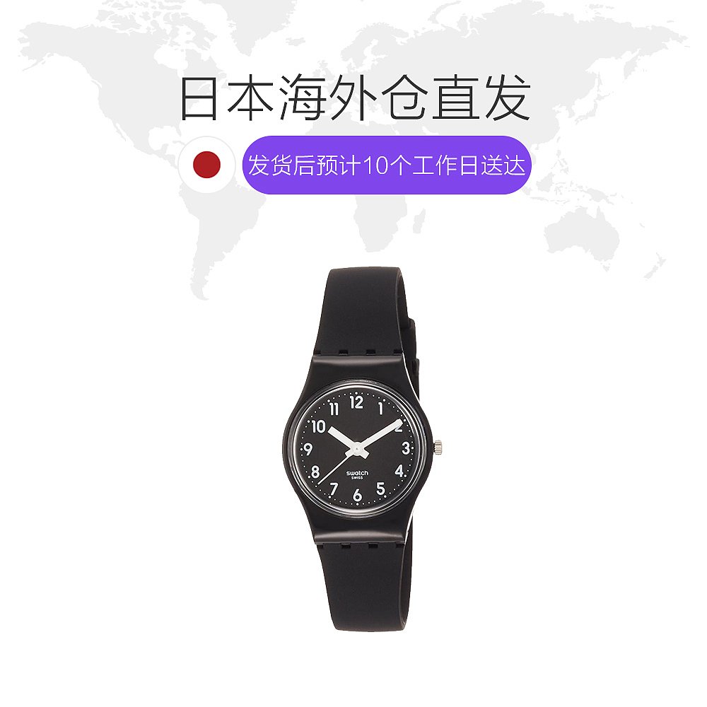 天猫国际日本直购日本直购swatch 斯沃琪 女士黑色25毫米圆表盘防水手表 LB170E1
