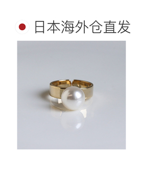 日本直邮cui-cui 女士 施华洛世奇珍珠戒指 金色镀金 851344配饰