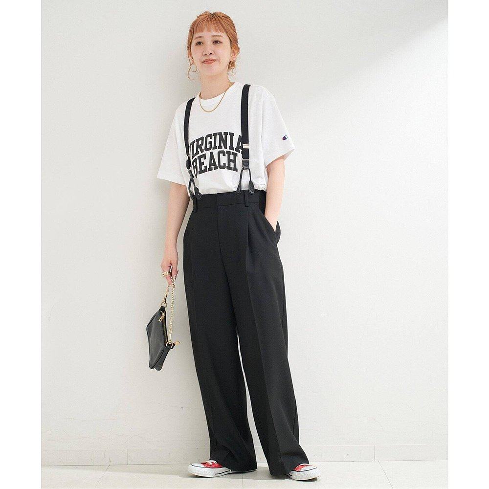 1h可退 日本直邮B.C STOCK /带吊带的褶皱裤裤子直筒阔腿裤女裤,淘宝优惠券,粉丝福利购,淘宝优惠卷