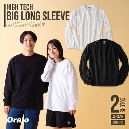 日本直邮Oraio Hi-Tech Big Long T恤长袖中号黑色 - 图0