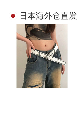 日本直邮 CHEER 女士金属装饰宽版皮带 Y2K风格 M【付后1h可退】