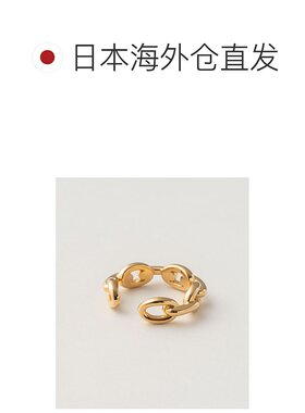 1h可退 日本直邮Jouete 女士金属链条设计戒指 SV925黄金涂层 高