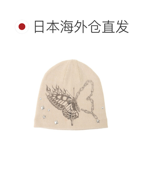 日本直邮Candy Stripper 蝴蝶图案印花针织帽 124【付后1h可退】