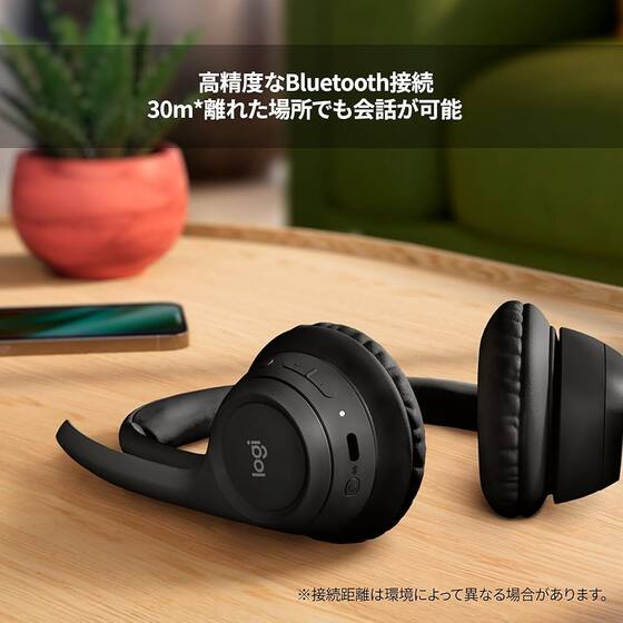 【日本直邮】罗技 头戴式耳机付麦克风 Zone300MBK蓝牙 122g 夜黑