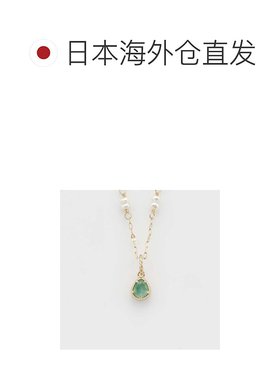 日本直邮日潮 agete 阿卡朵K10翡翠可翻转吊饰绿色 均码钻石