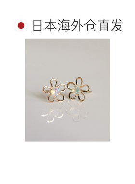日本直邮cui-cui 男女同款 欧泊花卉耳钉 K10黄金【付后1h可退】