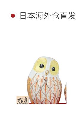 日本直邮九谷烧 6 号情侣猫头鹰金画（支架地毯标签） 装饰品幸运