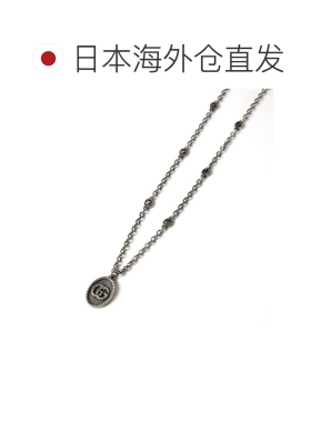 日本直邮GUCCI 银 Marmont GG 项链 YBB63254000100U 男女士双 G