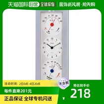 (Japan Direct Mail) Empex Weather Forecast Wall-mounted Wall With Temperature Hygrometer Time Express Metal Silver TQ