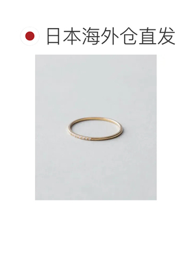 日本直邮ete 女士K18黄金薄钻石戒指 简约设计 精致典雅 时尚日常