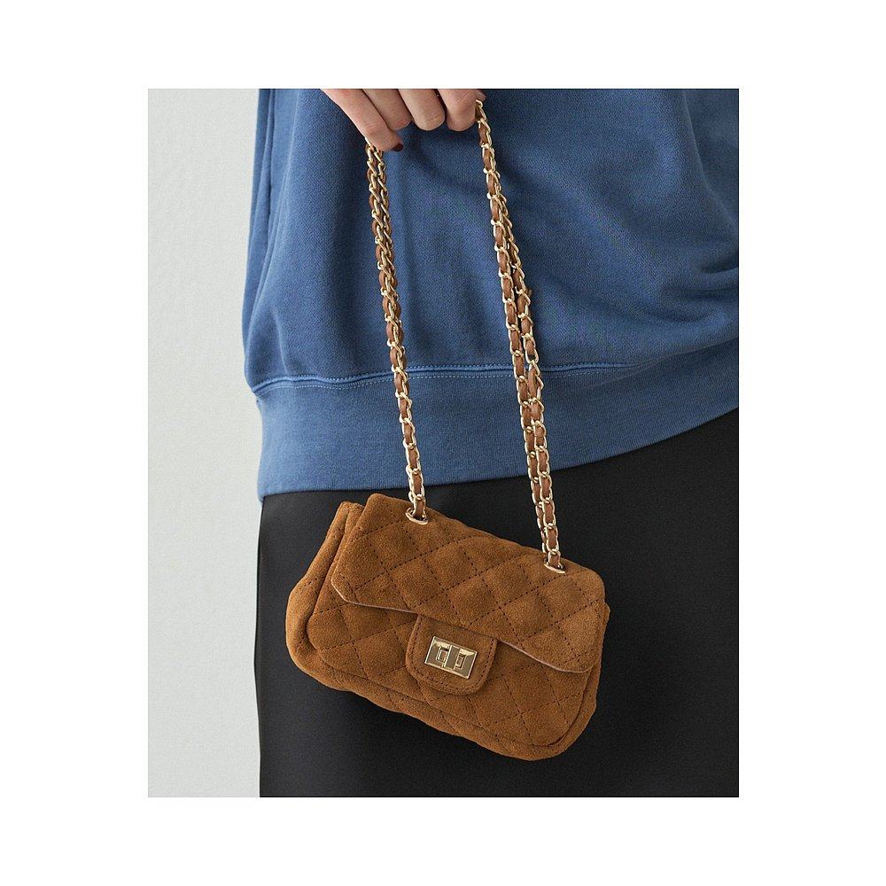 1h可退 日本直邮GALENA 男女同款 蜂窝绗缝仿麂皮迷你链条包 LDG5,淘宝优惠券,粉丝福利购,淘宝优惠卷