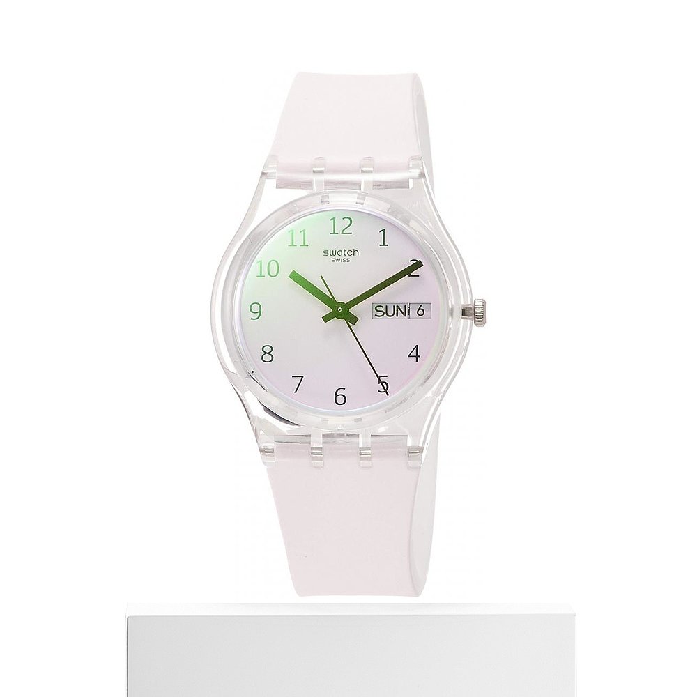 天猫国际日本直购日本直邮swatch斯沃琪GENT女式圆形变色表盘防水腕表粉色3