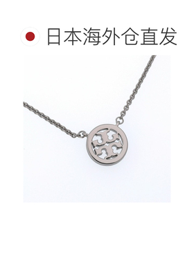 日本直邮TORY BURCH “镜面密镶吊坠项链”18K 无镍圆形水晶标志T