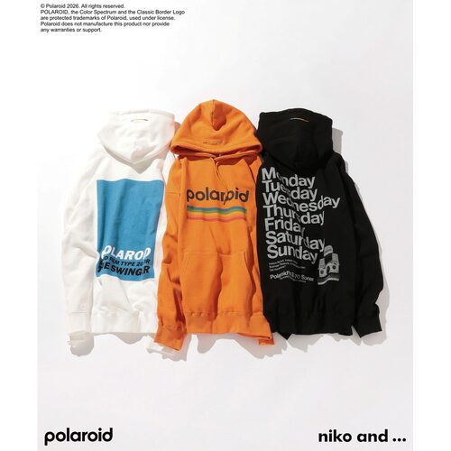 1h可退 日本直邮Polaroid × niko and ... 男士 联名印花连帽衫 - 图3
