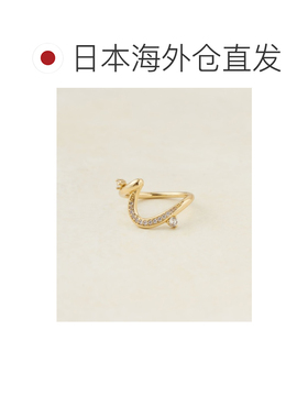 1h可退 日本直邮Discoat 女士 珍珠石调性戒指（黄铜+立方氧化锆