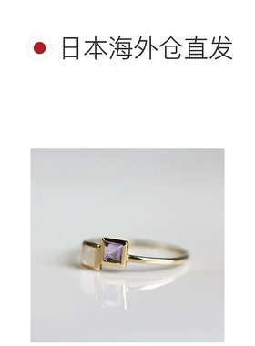 1h可退 日本直邮cui-cui天然紫水晶与月光石K10YG黄金戒指cuicui