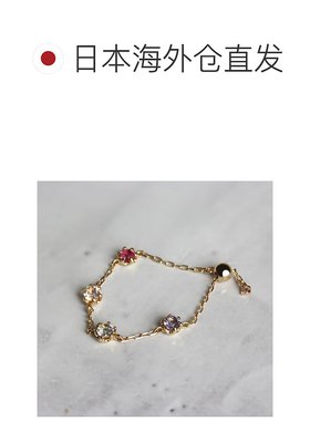 1h可退 日本直邮cui-cui 多彩宝石链条戒指 K10YG 756186
