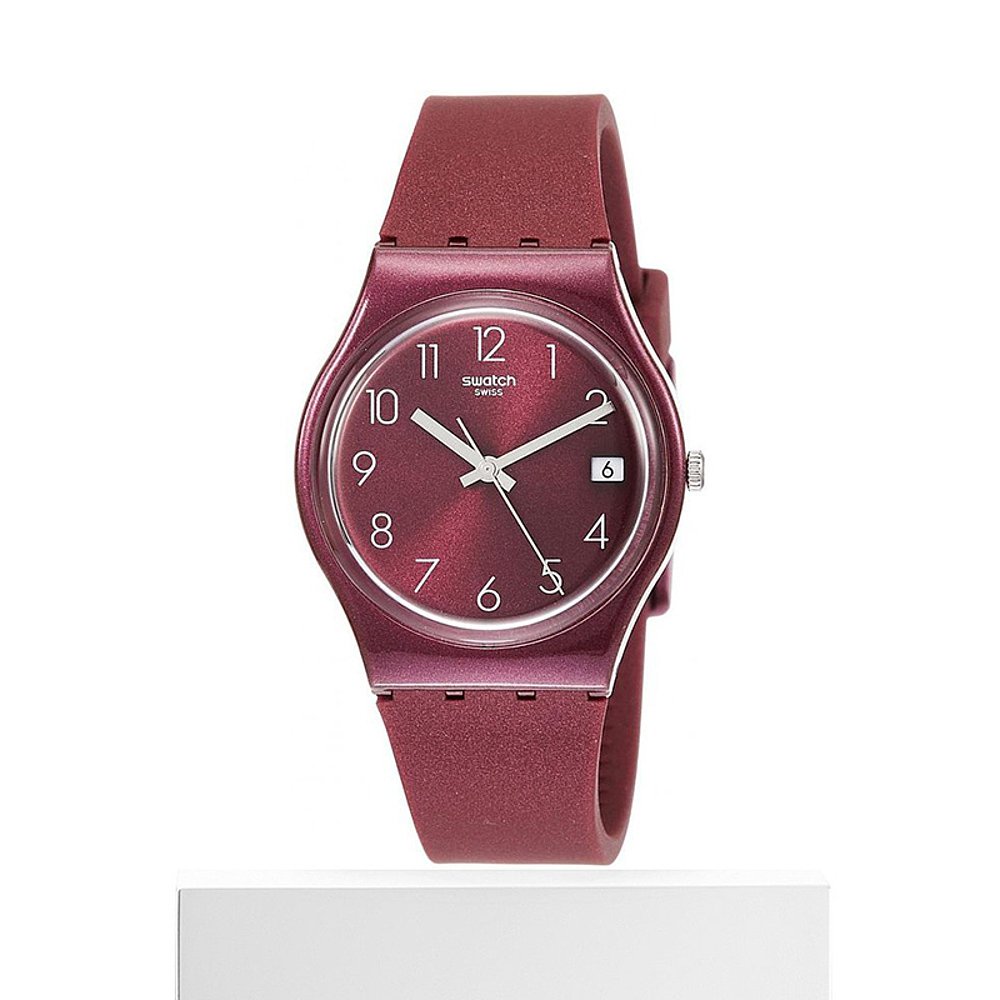 天猫国际日本直购日本直购swatch斯沃琪女士红色橡胶手表腕表 GR405 做工精致2