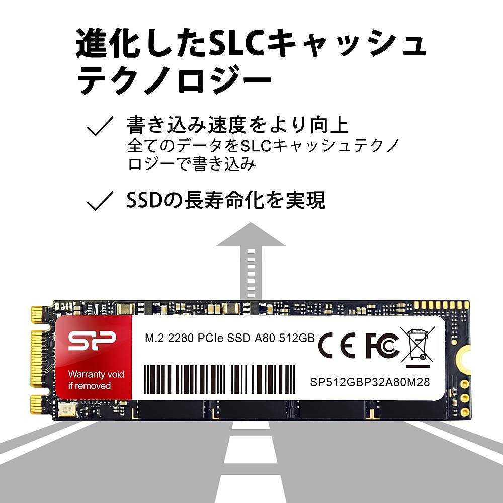 【日本直邮】 硅动力固态硬盘512GBNVMe1.2 3D SP512GBP32A80M28 - 图2