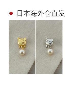 日本直邮猪与珍珠别针胸针日本Akoya Pearl宇和岛珍珠男女皆宜